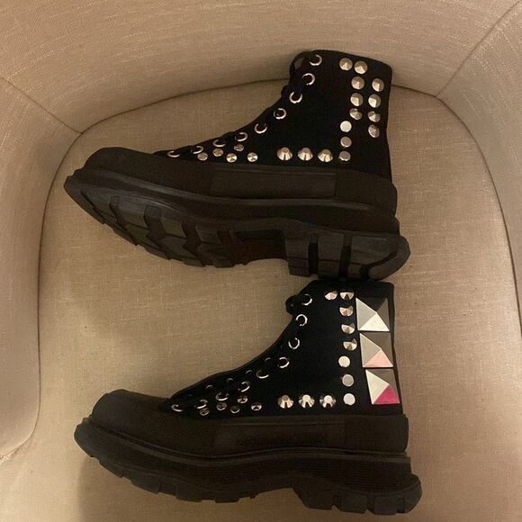 Alexander McQueen Black Studded Boots main image 14